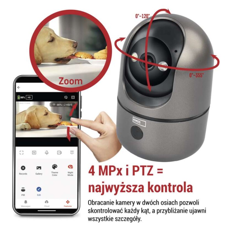 GoSmart Wewnętrzna kamera obrotowa IP‑220W z WiFi