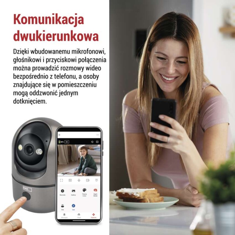 GoSmart Wewnętrzna kamera obrotowa IP‑220W z WiFi
