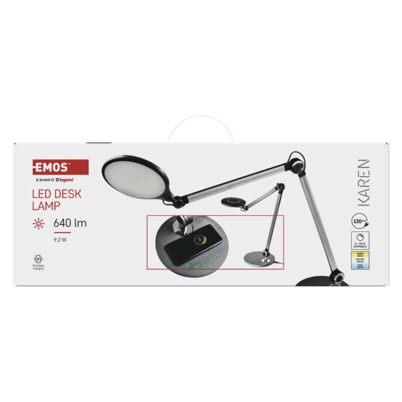 EMOS Karen LED asztali lámpa, szürke