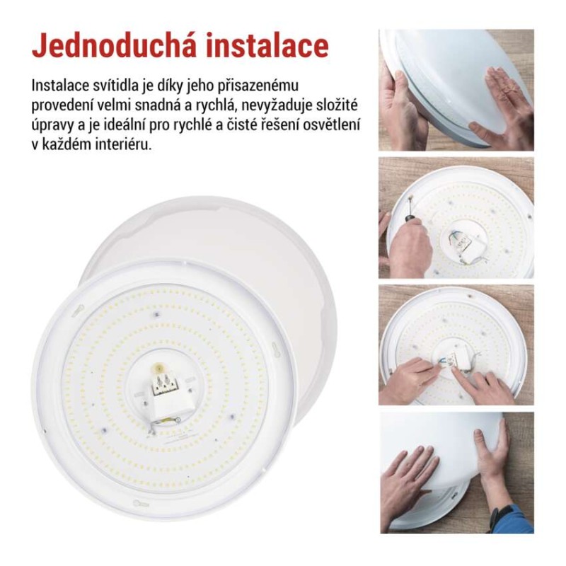 LED přisazené svítidlo TIVI, A CLASS, kruhové bílé 19W, IP44, neutrální bílá