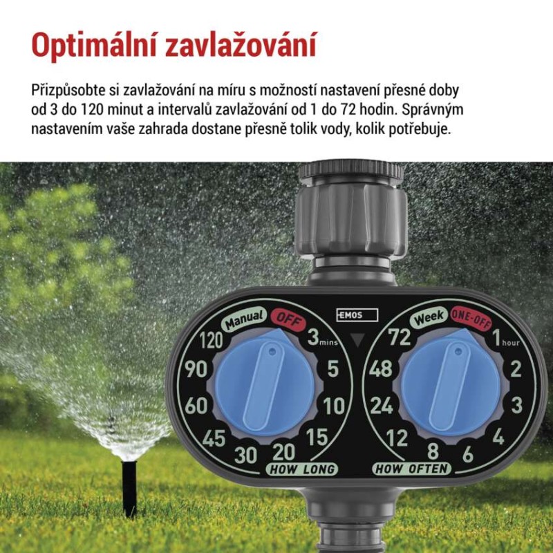 Mechanické zavlažovací hodiny, 1 výstup