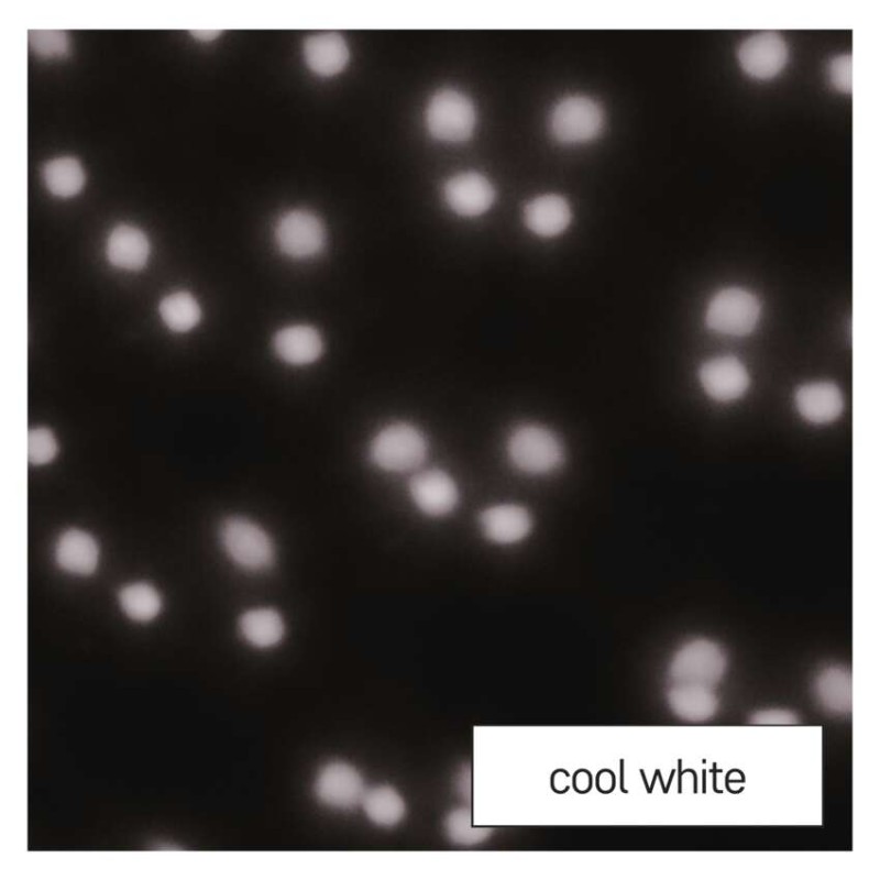 LED dekoratívny projektor – padajúce vločky, vonkajší aj vnútorný, biela