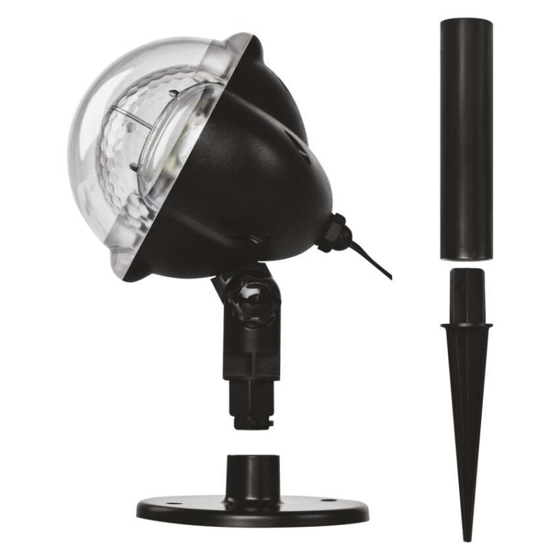 LED dekoratívny projektor – padajúce vločky, vonkajší aj vnútorný, biela