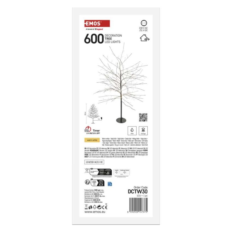 LED vianočný stromček, 120 cm, vonkajšia aj vnútorná, teplá biela, časovač