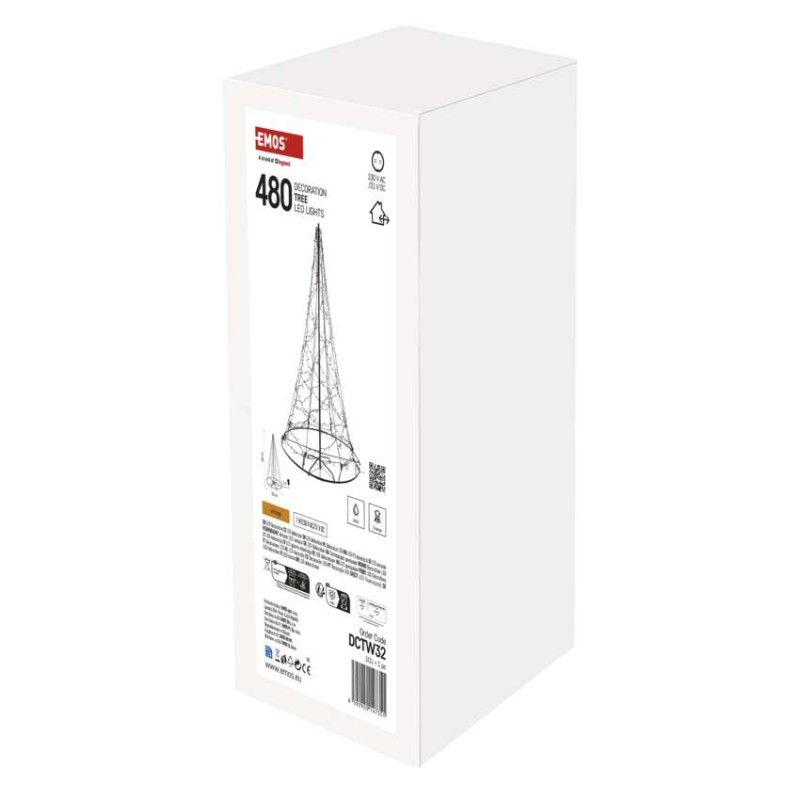 Dekoracje - drzewko 480 LED, 180 cm, ciepła biel, IP44