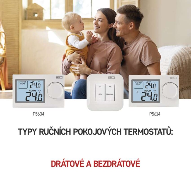 Pokojový manuální drátový termostat P5604