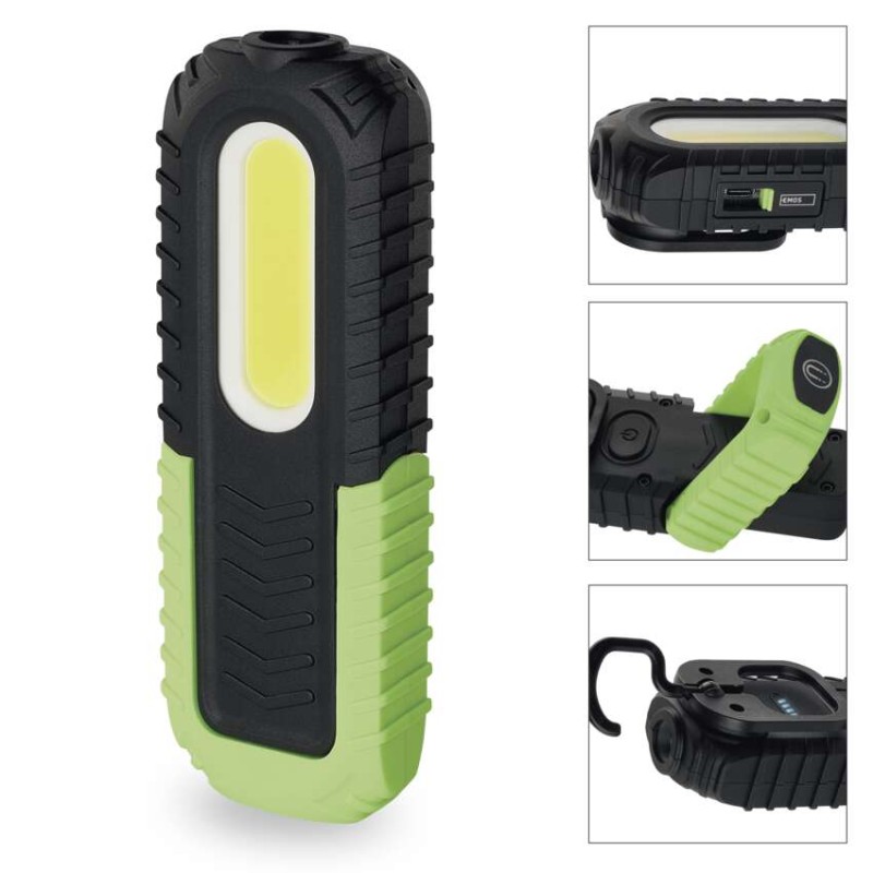 COB LED + LED nabíjecí prac. svítilna P4531, 400 lm, 2000 mAh