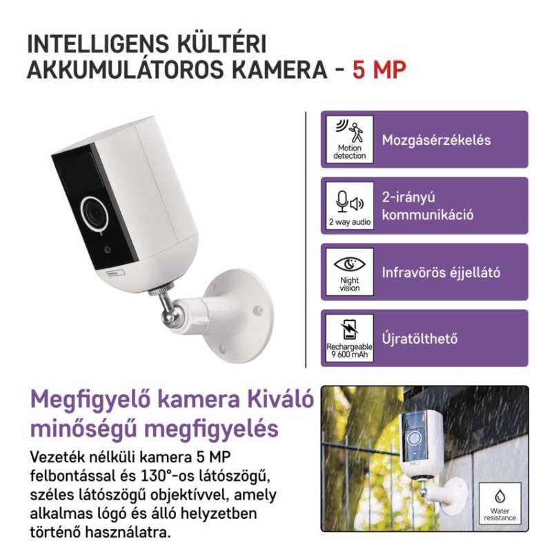 GoSmart Kültéri akkumulátoros kamera IP-210 SNAP wifivel