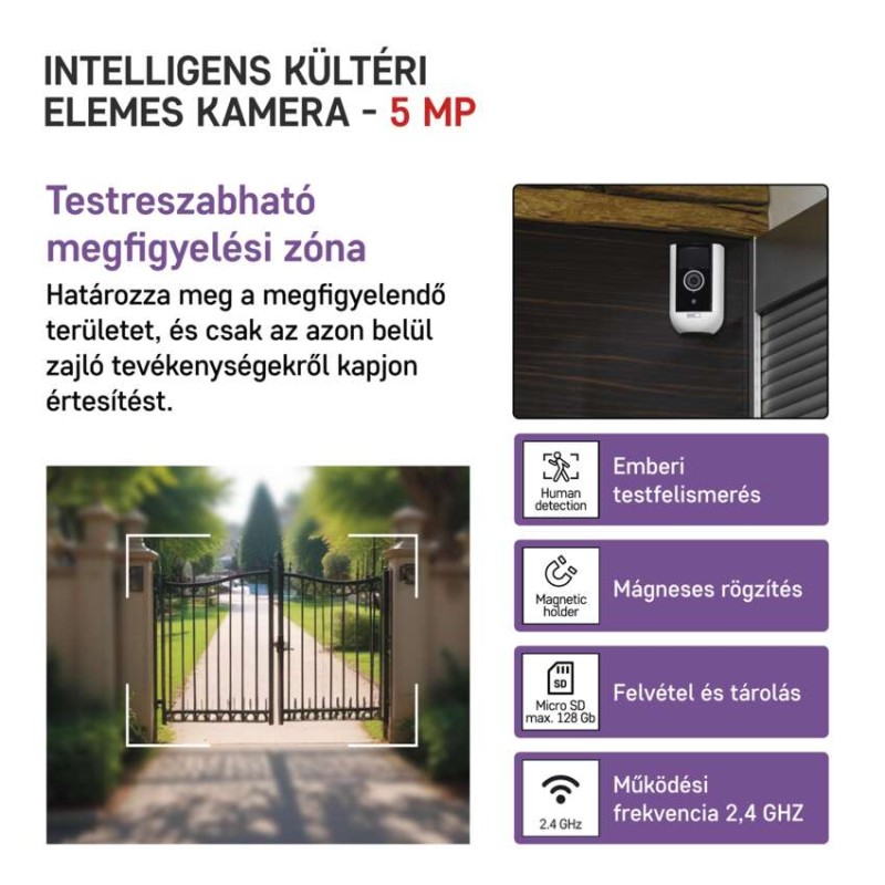 GoSmart Kültéri akkumulátoros kamera IP-210 SNAP wifivel