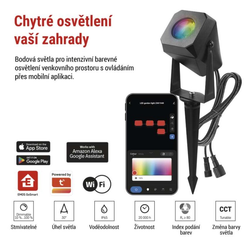 GoSmart venkovní LED bodové světlo, rozšiřující sada, 1 díl, 1,5W, RGBIC stmívatelné, WiFi