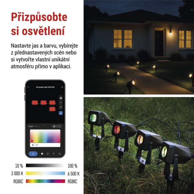 GoSmart venkovní LED bodové světlo, rozšiřující sada, 1 díl, 1,5W, RGBIC stmívatelné, WiFi