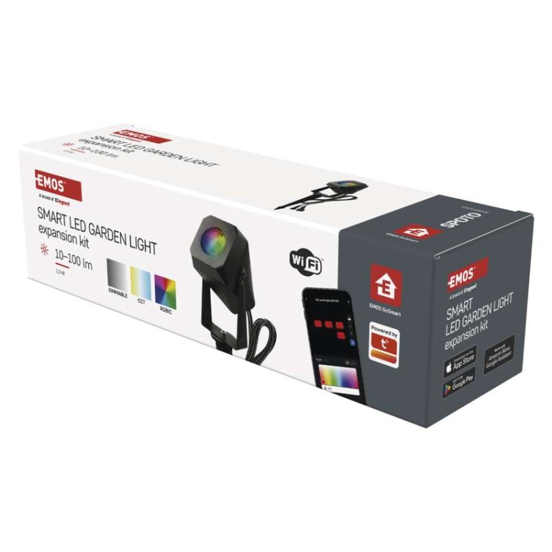 GoSmart vonkajšie LED bodové svetlo, rozširujúca sada, 1 kus, 1,5 W, RGBIC stmievat., WiFi