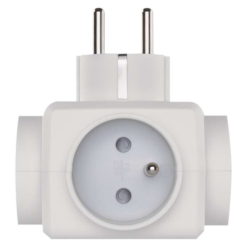 Rozgałęźnik 3× czarny, 2× USB