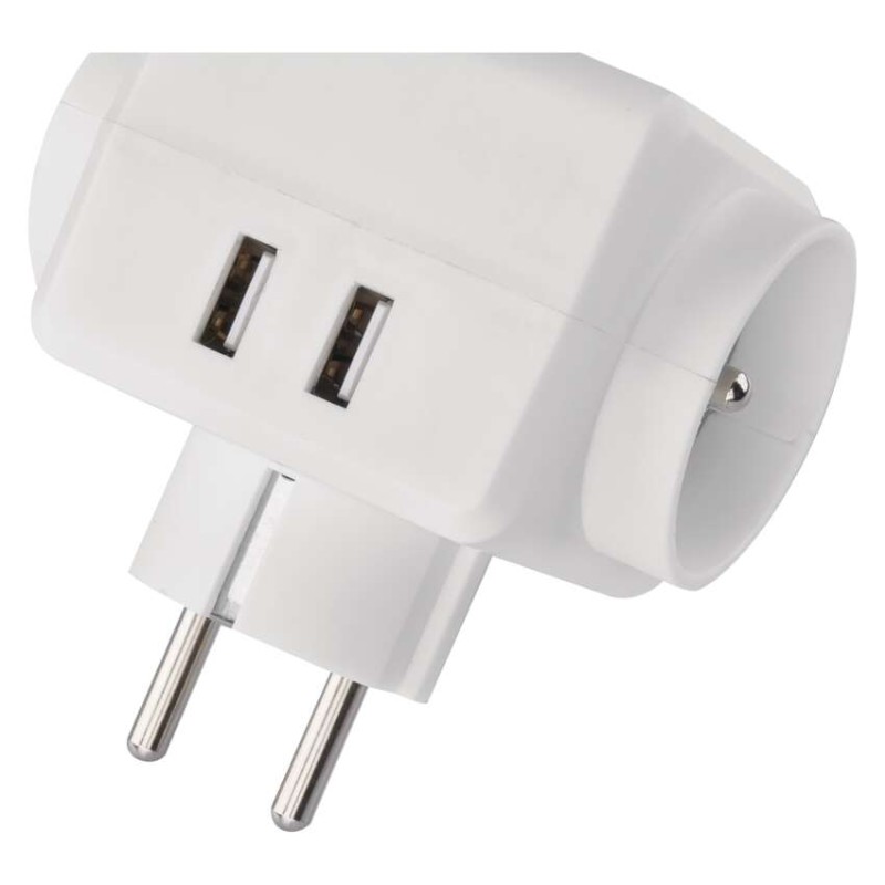 Rozgałęźnik 3× czarny, 2× USB