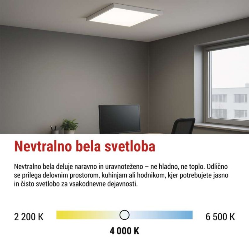 LED panel BAXXO priključen 60×60 36 W IP20 NW UGR