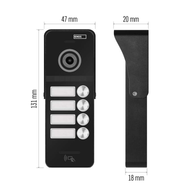 Kamerová jednotka pro monitory a videotelefony EMOS EM-10AHD