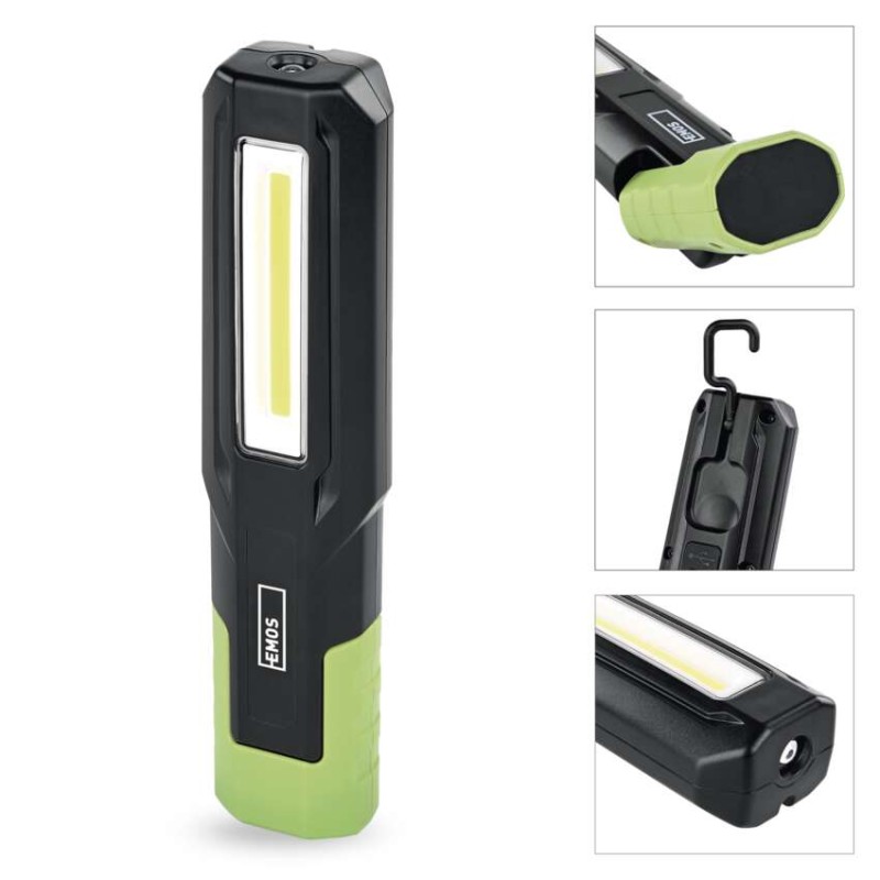 COB LED+LED nabíjecí svítilna P4546, 500 lm, 2000 mAh