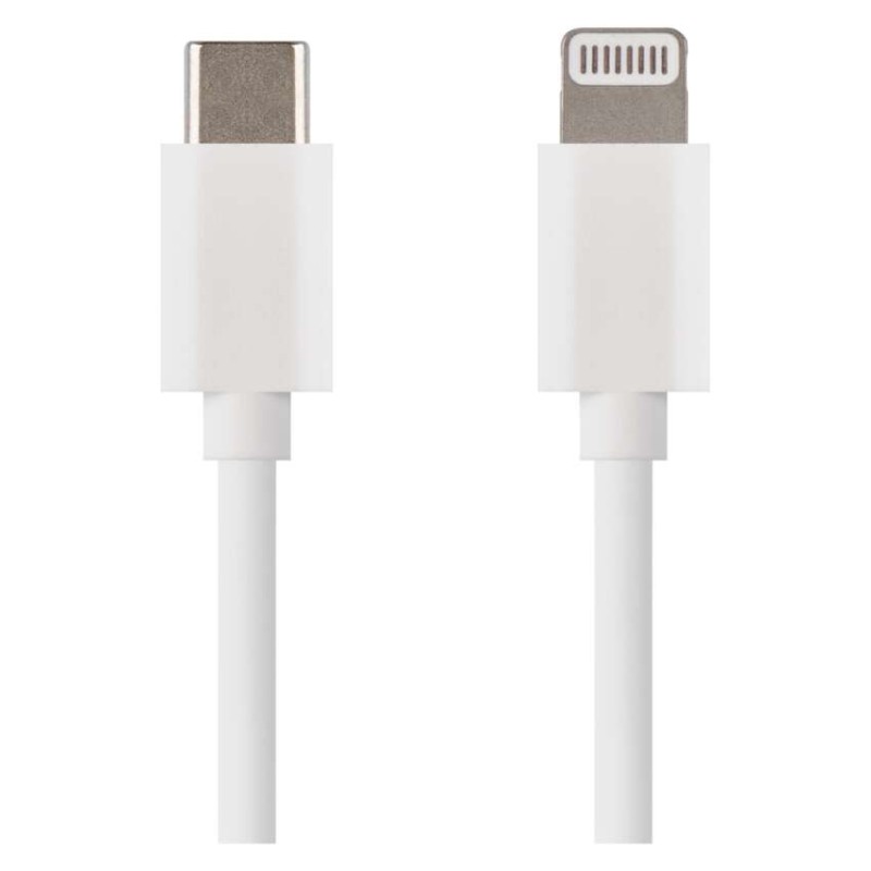 Kabel USB 2.0, wtyk C - Lightning MFi, i16P, ładowanie, transmisja danych, 1 m, biały