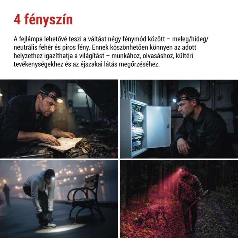 EMOS LED Fejlámpa tölthető P3546, 550 lm, 110 m, Li-Pol 1000 mAh / 3× AAA