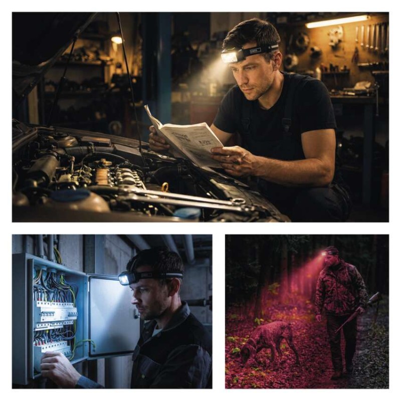 EMOS LED Fejlámpa tölthető P3546, 550 lm, 110 m, Li-Pol 1000 mAh / 3× AAA