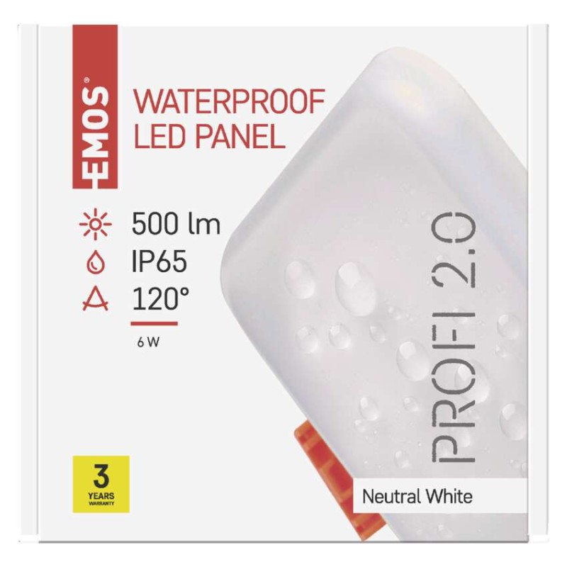 EMOS LED panel VIXXO beépíthető 6W 500lm IP65 term. fehér