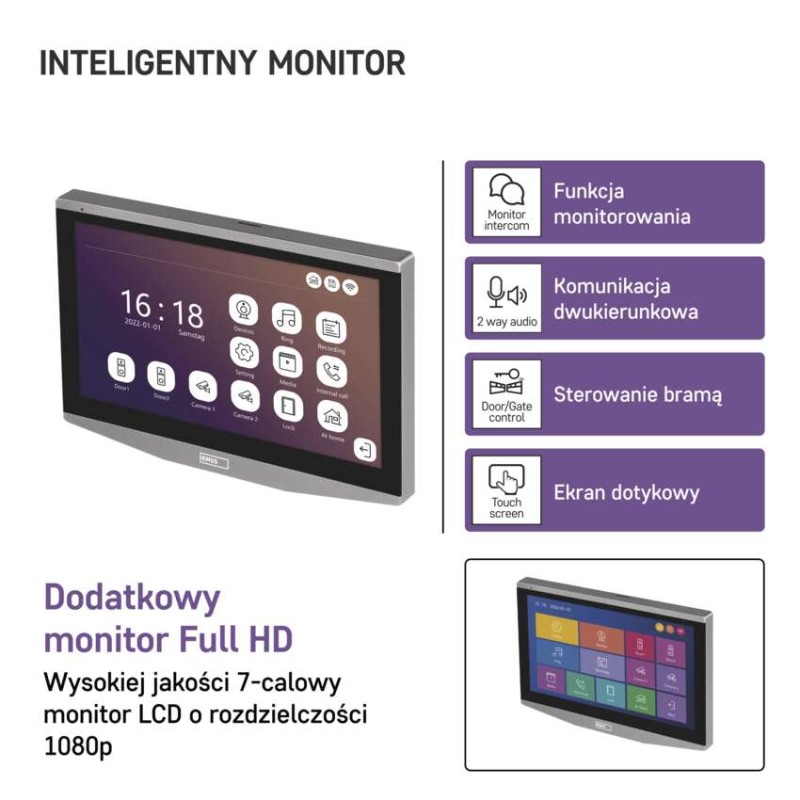 GoSmart Dodatkowy monitor IP-750B do videodomofonu IP-750A