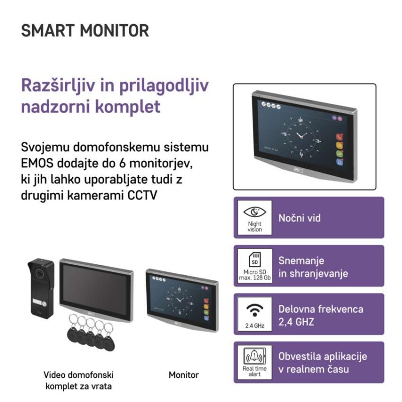 GoSmart Dodatni zaslon IP-750B za video domofon IP-750A