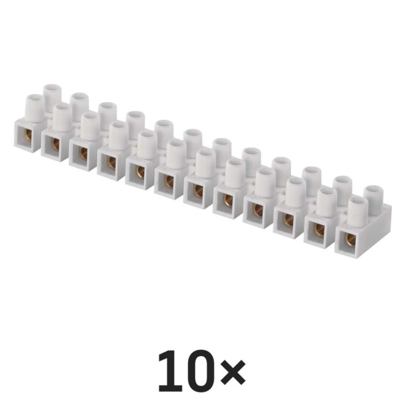 Kostka terminal block 12x10,00 mm biała 10 szt