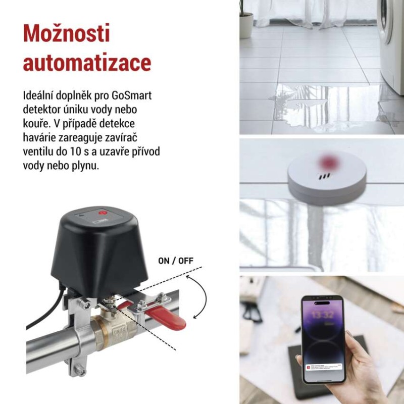 GoSmart Motorizovaný zavírač ventilu voda/plyn P5640S ZigBee
