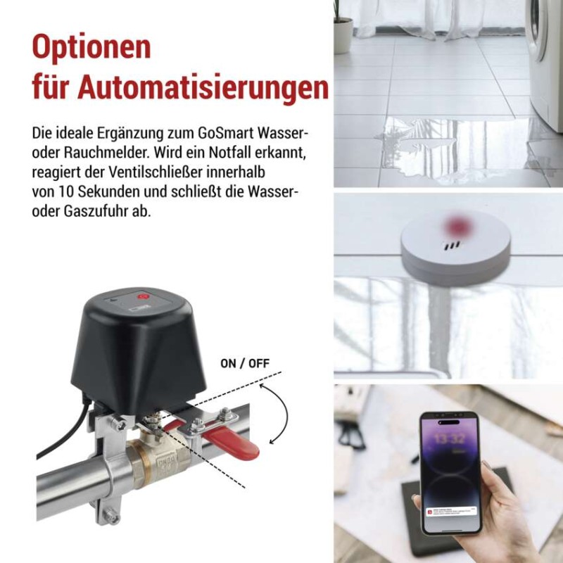 GoSmart Motorisierter Ventilschließer für Wasser/Gas P5640S ZigBee