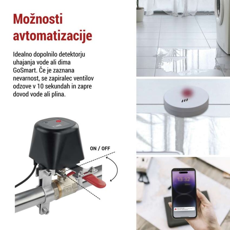 GoSmart Motoriziran zapiralec ventilov za vodo/plin P5640S ZigBee