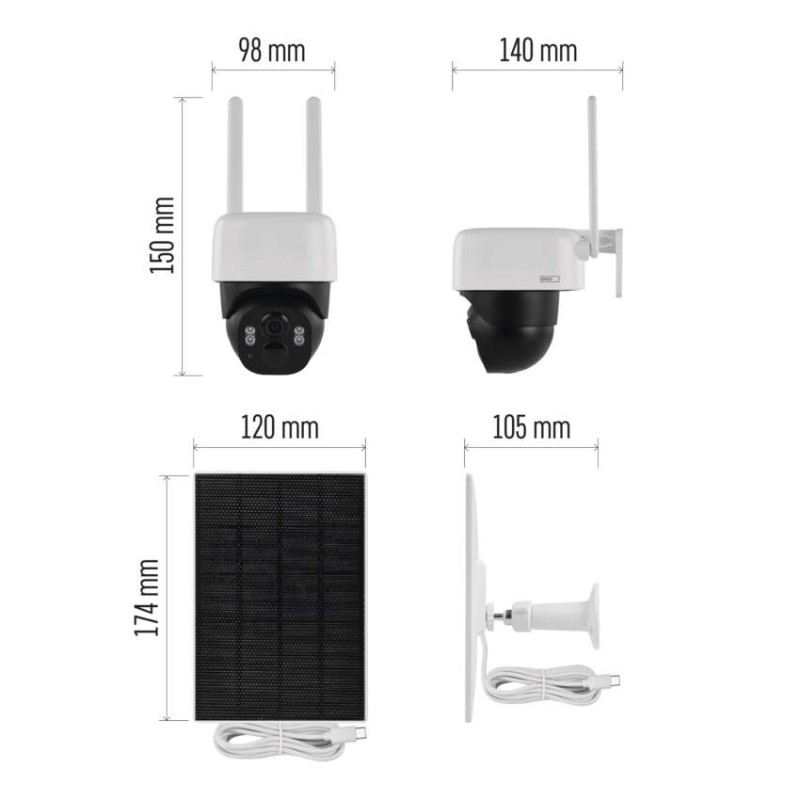 GoSmart IP-1200 WASP lauko kamera, maitinama akumuliatoriaus, su belaidžiu ryšiu