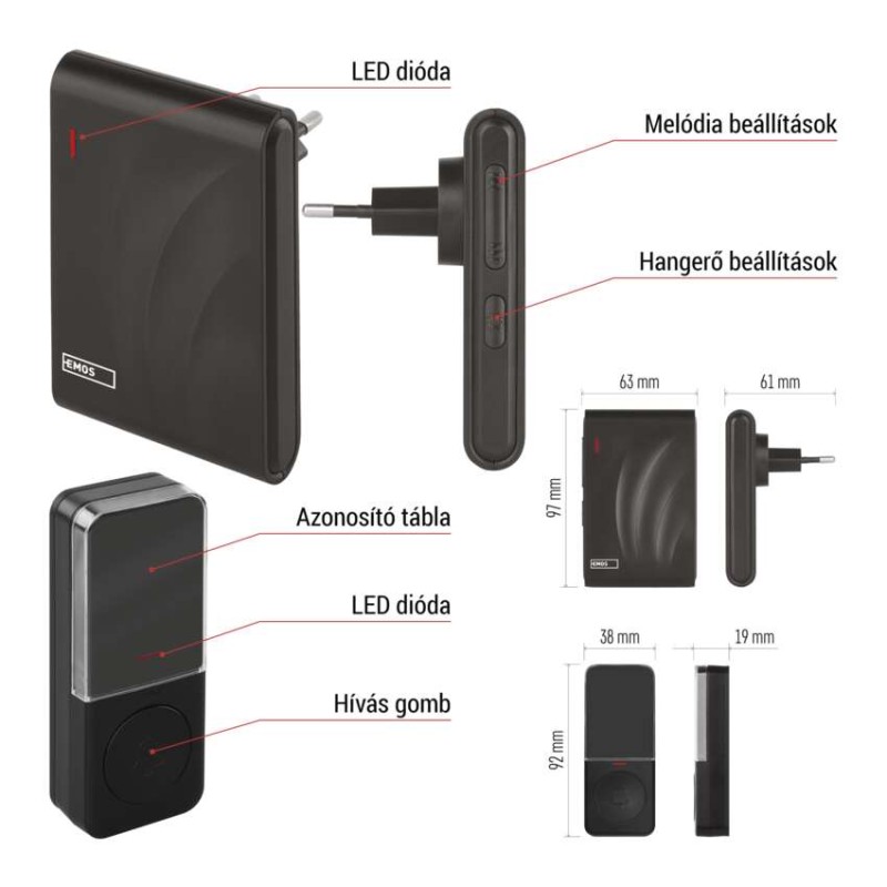 Vezeték nélküli csengő P5727N