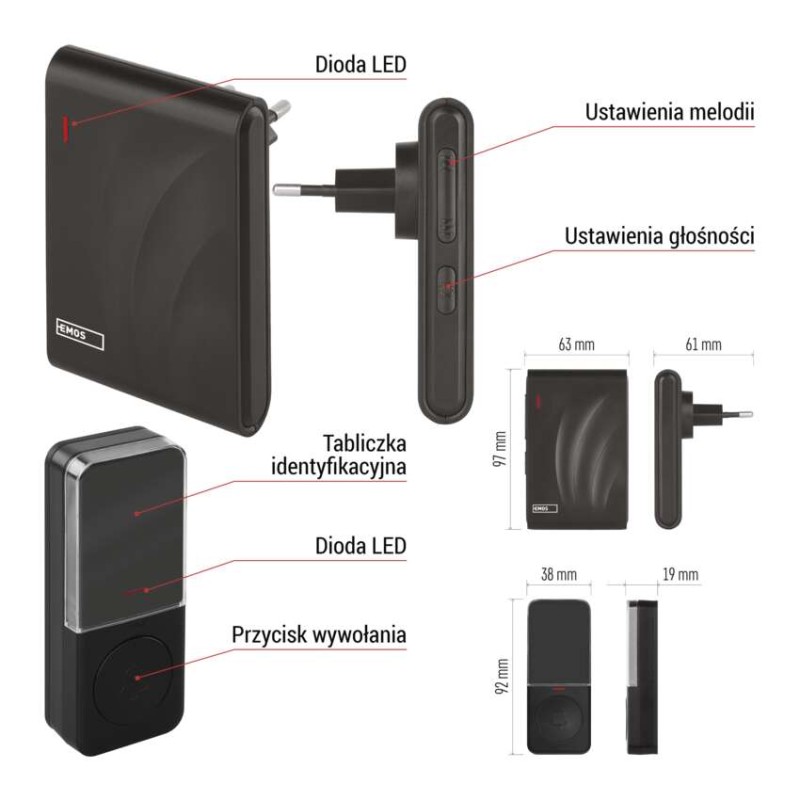 Dzwonek bezprzewodowy do drzwi P5727N