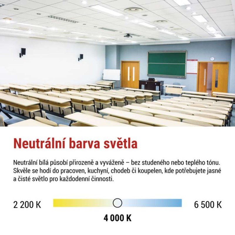 LED panel LUXXO backlit 60×60, čtvercový vestavný bílý, 22W neutr. b.