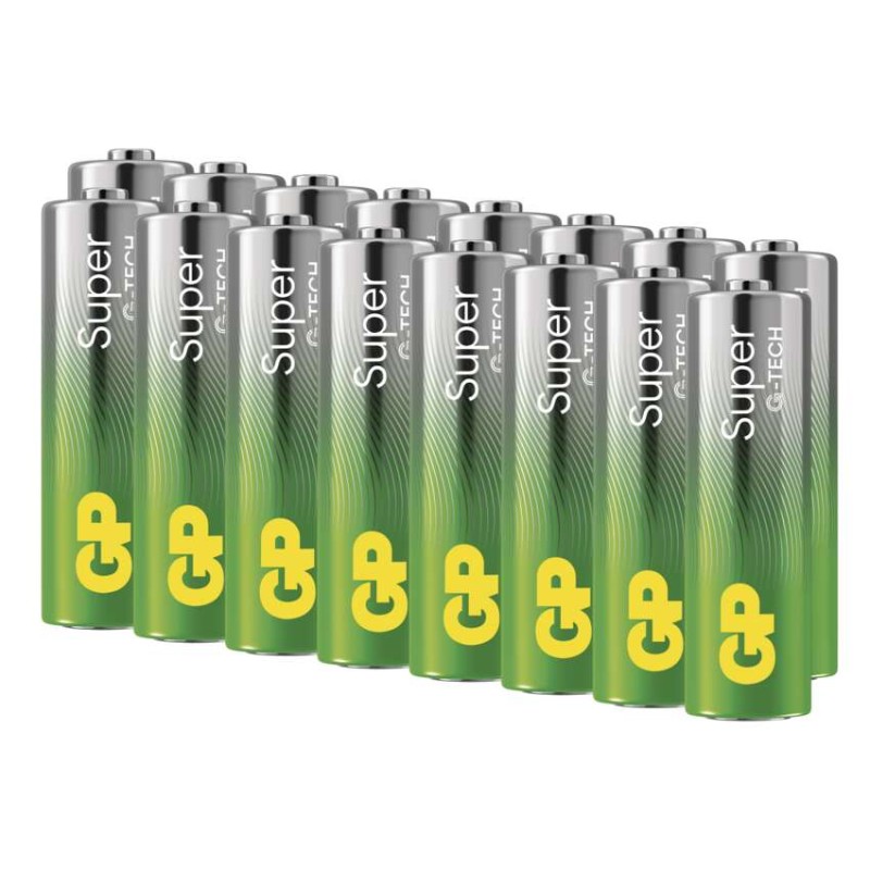 Alkalická baterie GP Super AA (LR6), 16 ks