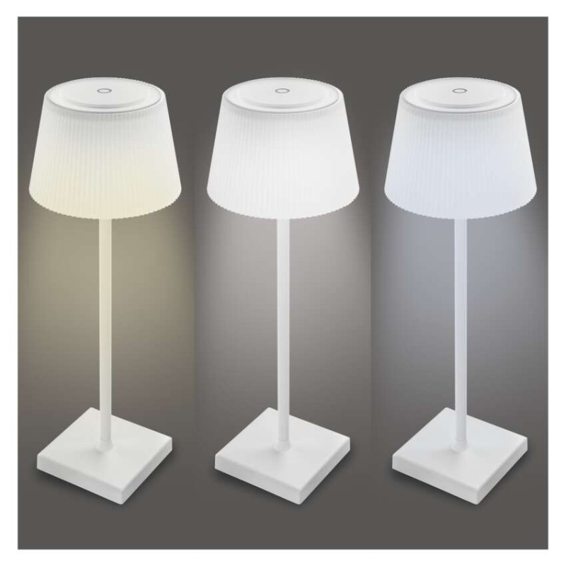 EMOS Katie LED asztali lámpa, újratölthető, fehér