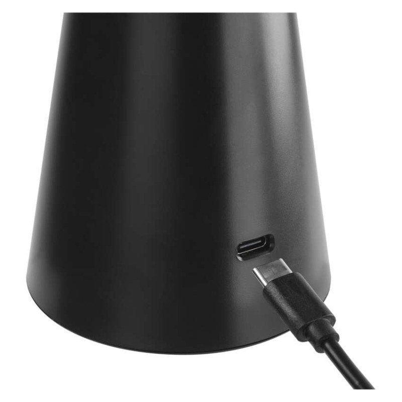 LED stolní lampa JASON, nabíjecí, černá