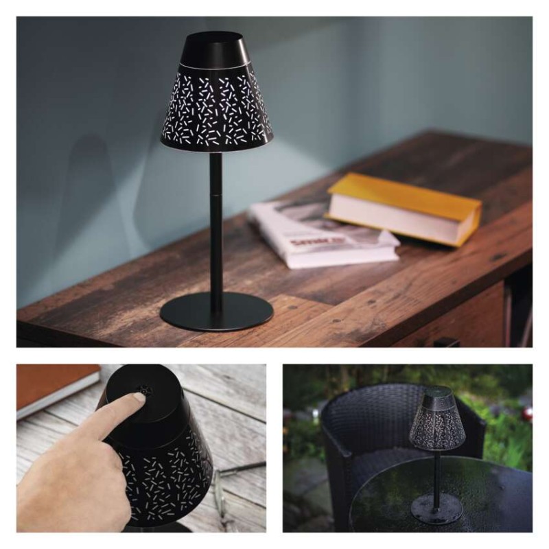 LED stolní lampa GRACE, nabíjecí, černá