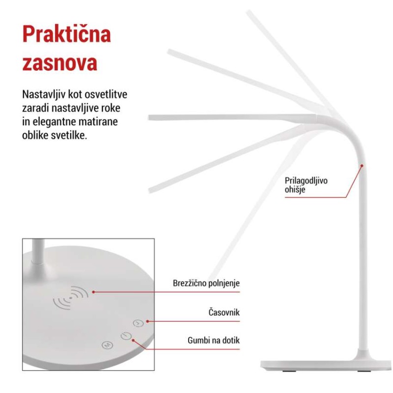Namizna LED svetilka OSCAR bela