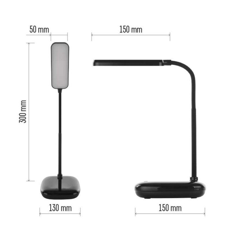 LED stolní lampa MOLLY, černá