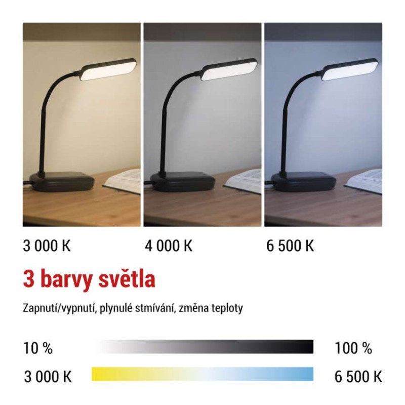 LED stolní lampa MOLLY, černá