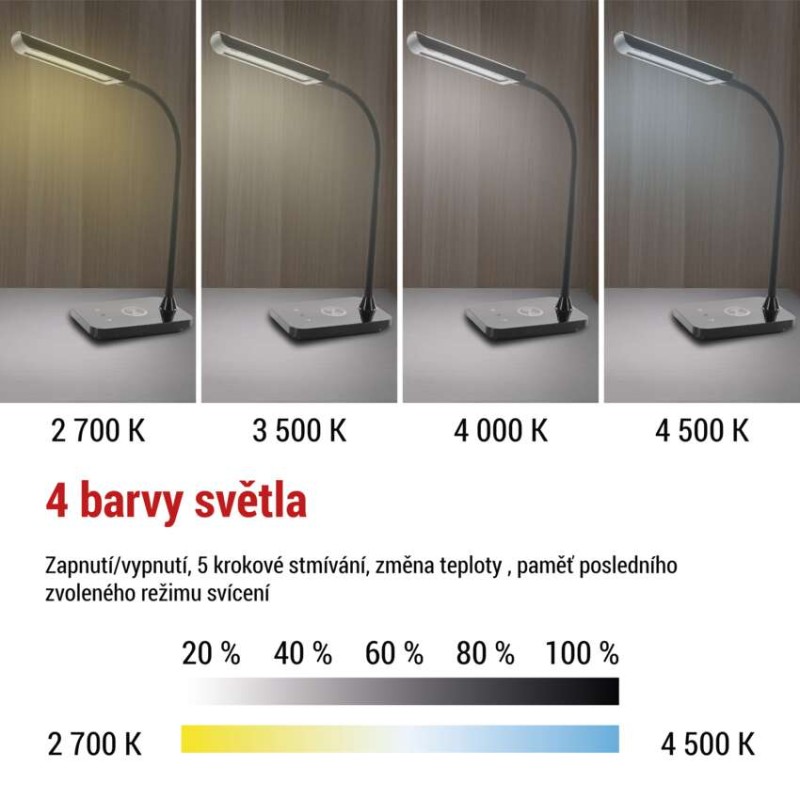LED stolní lampa KYLE, černá