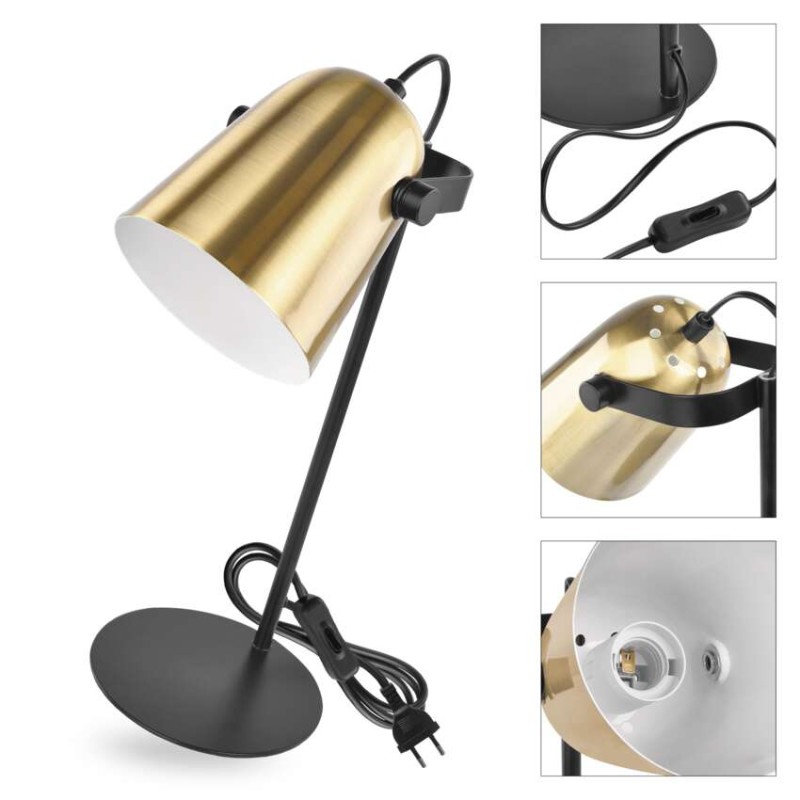 Stolní lampa NINA na žárovku E27, zlatá