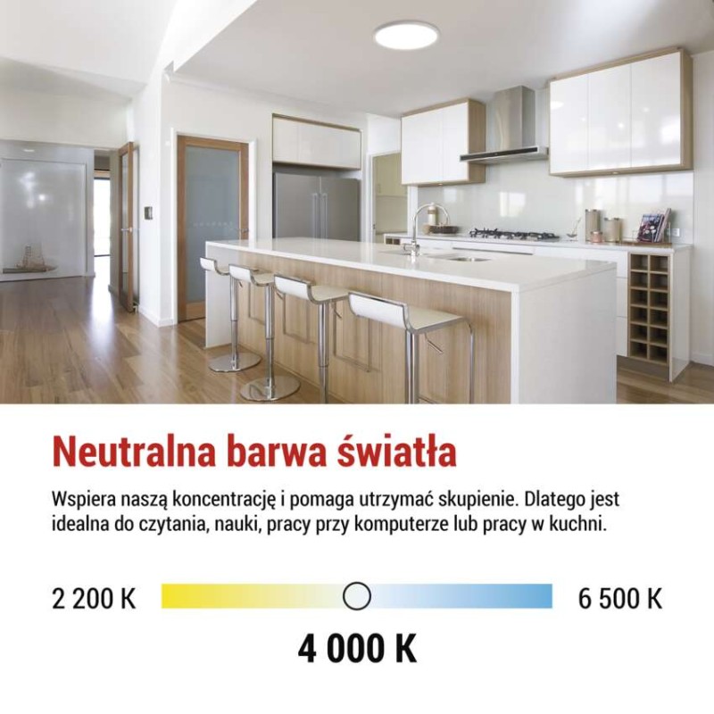 Oprawa LED FLORI okrągła, biała, 18W, neutralna biel