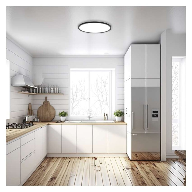LED šviestuvas FLORI apvalus, juoda, 18 W, neutralios baltos spalvos