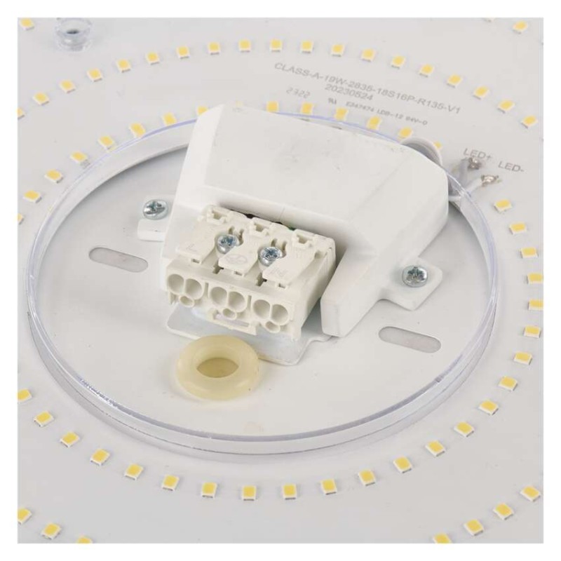 LED mennyezeti lámpatest TIVI, A CLASS, kerek, fehér 19W, IP44, Természetes fehér