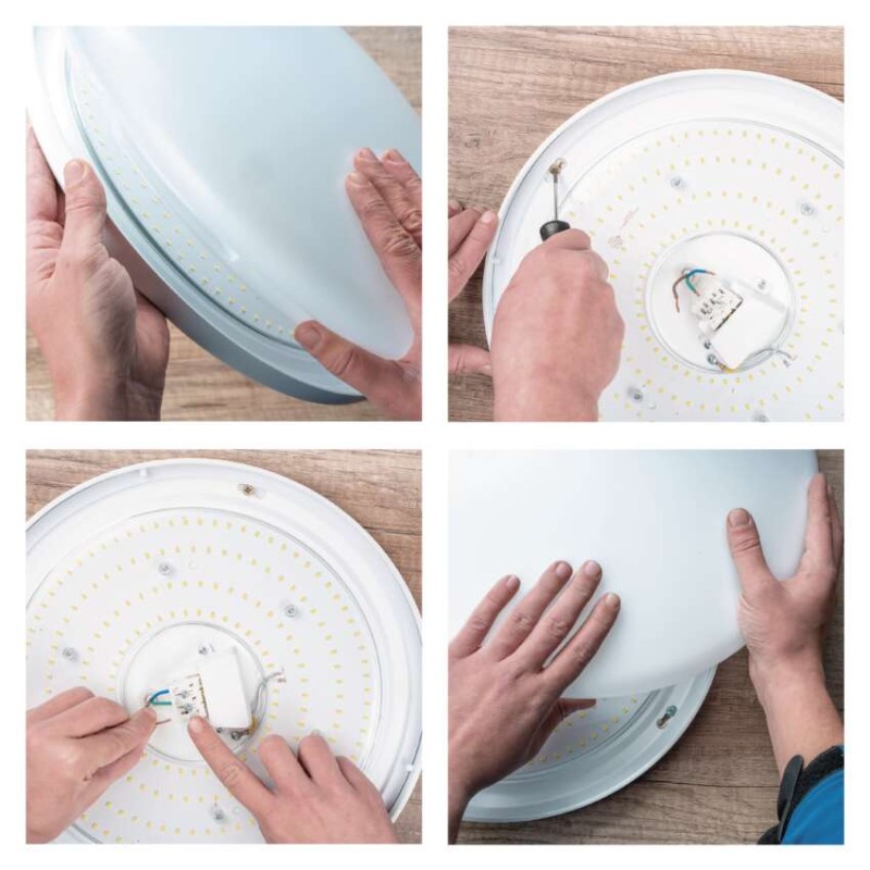 LED mennyezeti lámpatest TIVI, A CLASS, kerek, fehér 19W, IP44, Természetes fehér