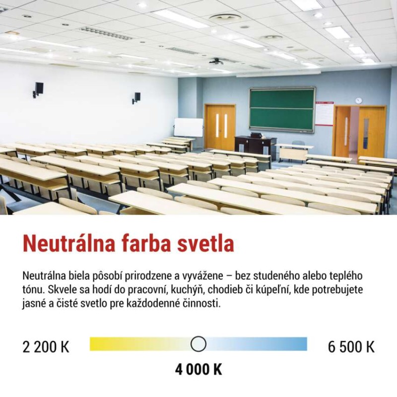 LED panel LUXXO backlit 60×60, štvorcový vstavaný biely, 22W neutrálna b. UGR