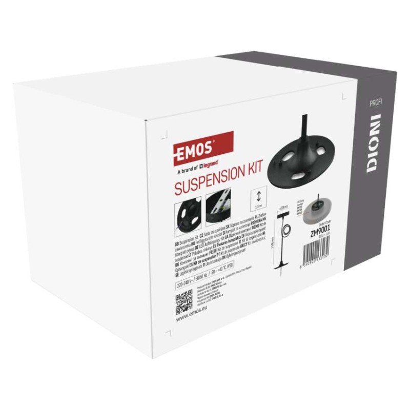 Závěsná sada pro led lum. černá